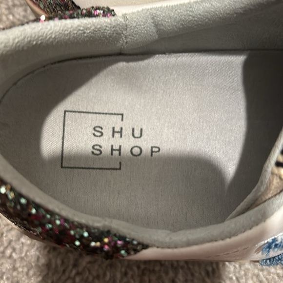 Shu Shoo slightly worn suede n man leather w/ denim star and sparkles . Size 8 - Picture 4 of 7